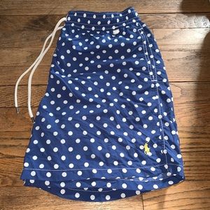 Men’s Ralph Lauren Polo Swim Trunks Large Blue Polka Dot